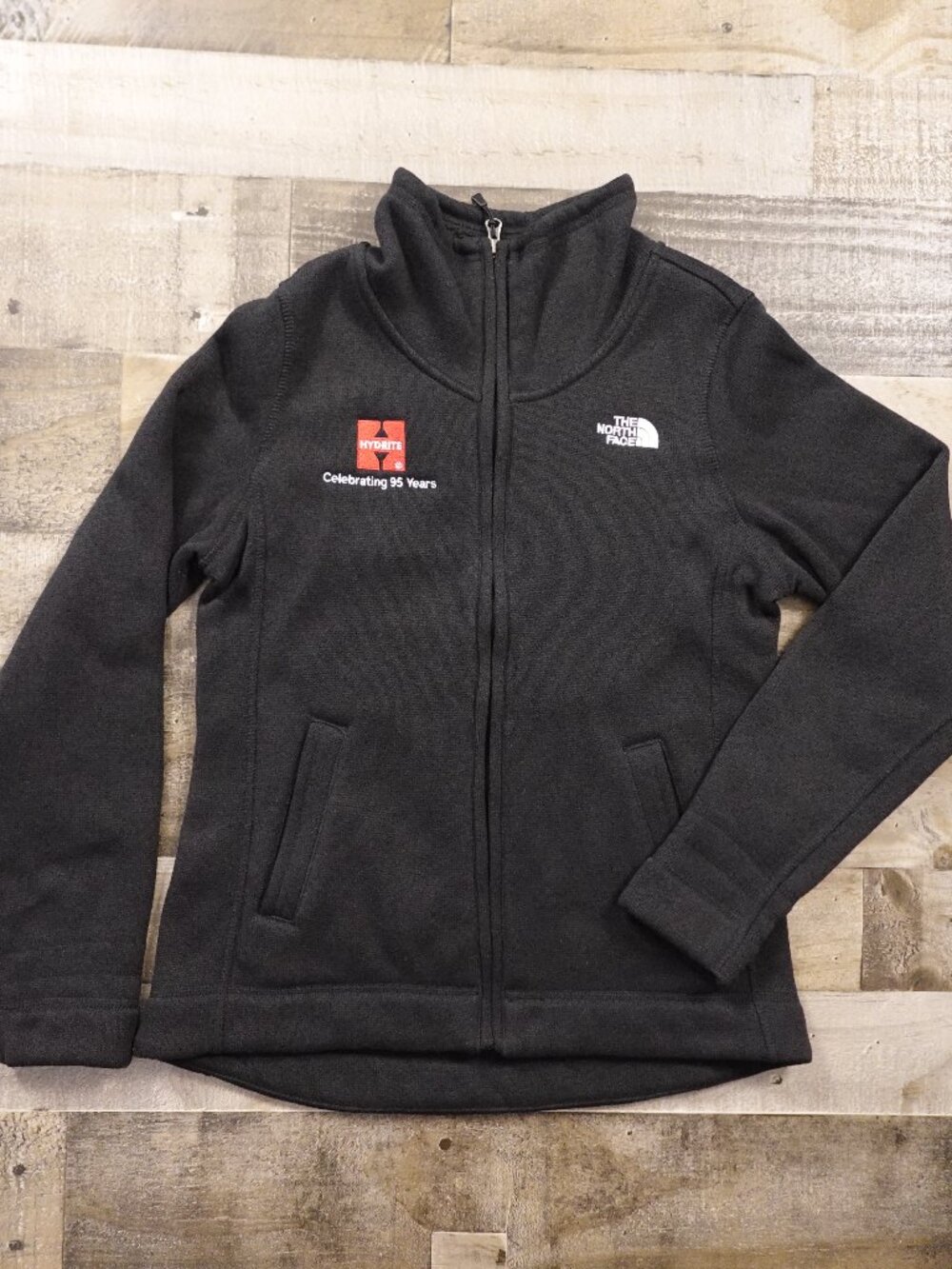 The North Face Fleece Jacket Women's Medium Black‎ Full Zip Hydrite Logo